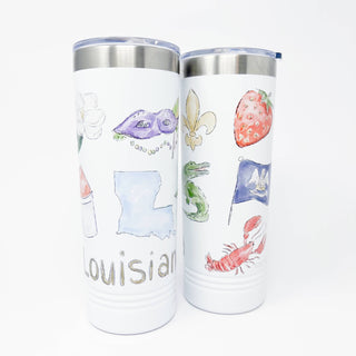 Louisiana Icons Skinny Tumbler 22oz