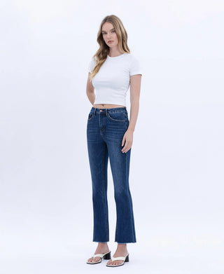 Lovervet High Rise Raw Hem Kick Flare Jeans