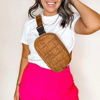 Extended Strap Puffer Crossbody Bag
