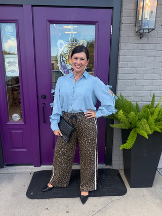 Sporty Spice Leopard Drawstring Pants