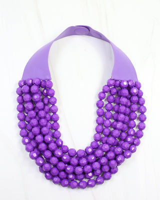 Cadence Purple Layered Beaded Necklace