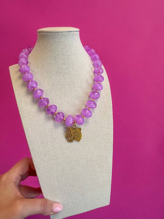 Lavender Tiger Game Day Tiger Charm Necklace
