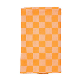 Checkerboard Orange Table Runner