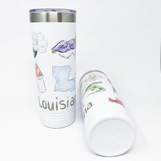 Louisiana Icons Skinny Tumbler 22oz