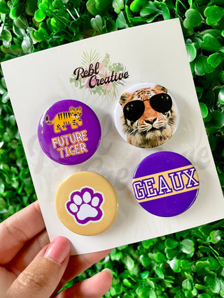 Tiger Mini Game Day Button Pack