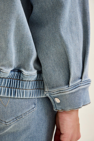 Judy Blue Knit Indigo Denim Bomber Jacket