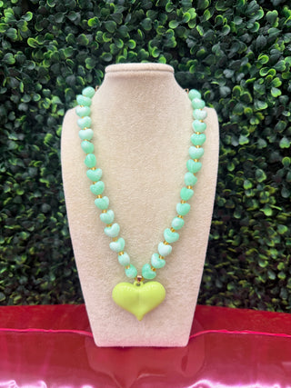 Statement Beaded Heart Necklaces