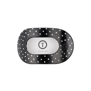 Teleties Black Polka Dot Party Medium Flat Round Hair Clip