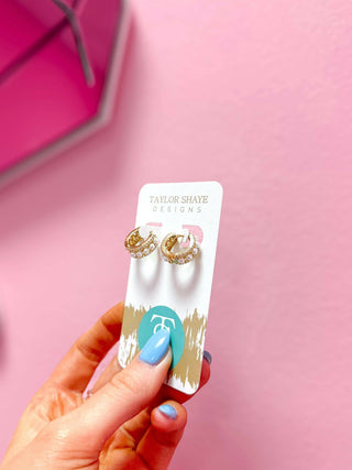 Courtney Pearl Huggie Earrings