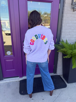 Good Vibes Lavender Sweater