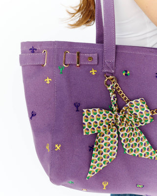 Mardi Gras Embroidered Tote with Charm