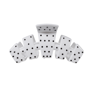 Teleties Classic White Polka Dot Party Medium Claw Clip