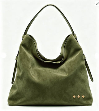 Evie Suede Hobo Shoulder Bag: Olive