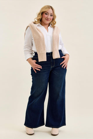 PETITE Judy Blue LUXE Retro Wide Jeans