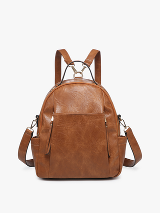 Lillia Convertible Backpack w/ Long Strap in Brown
