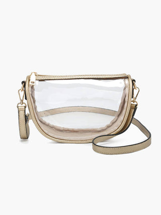 Peyton Stadium Clear Crossbody Bag in Gold