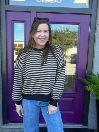 Easy Living Pullover in Black/Taupe