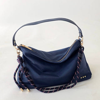 Nikki Navy Nylon Slouchy Shoulder Bag