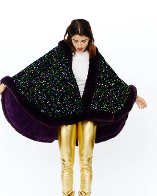 Mardi Gras Sequin Fur Cape