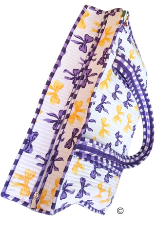 Sideline Social Purple & Yellow Quilted Bag