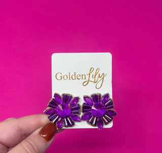 Purple Starburst Earrings