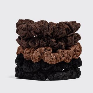 Ruched Lace Scrunchies 5pc Set