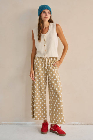 Polka Dot Drawstring Pants