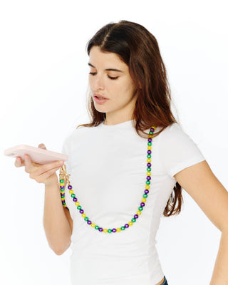 Mardi Gras Pearl Phone Strap