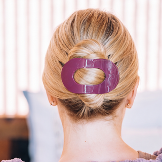 Teleties Mulberry Large Flat Round Hair Clip