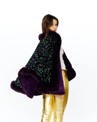 Mardi Gras Sequin Fur Cape