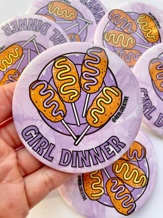 Girl Dinner Game Day Button
