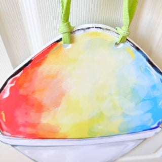 Rainbow Snoball Door Hanger