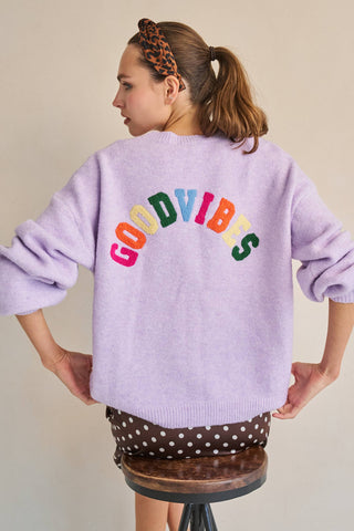 Good Vibes Lavender Sweater