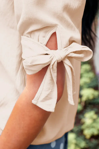 Lainey Tie Blouse in Ivory