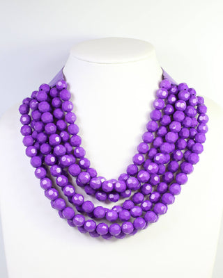 Cadence Purple Layered Beaded Necklace