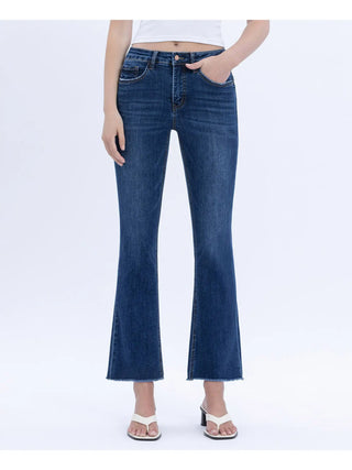 Lovervet High Rise Raw Hem Kick Flare Jeans