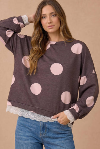 Lace & Dot Pullover