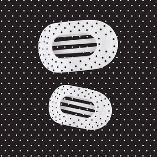 Teleties White Polka Dot Party Medium Flat Round Hair Clip