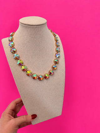 Iridescent Rhinestone Necklace
