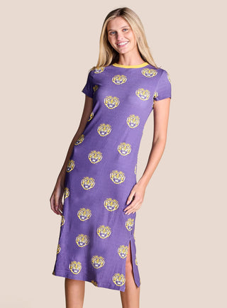 Licensed LSU Roster Ribbed Midi Dress