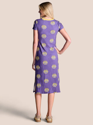 Licensed LSU Roster Ribbed Midi Dress