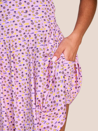 The League Licensed LSU Pleated Tennis Mini Dress