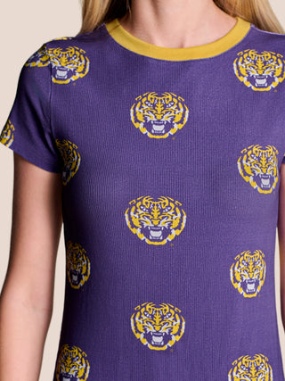 Licensed LSU Roster Ribbed Midi Dress