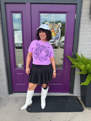 Violet Big MIKE Boxy Crop Tee