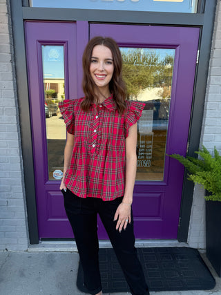 Red Perfectly Plaid Blouse