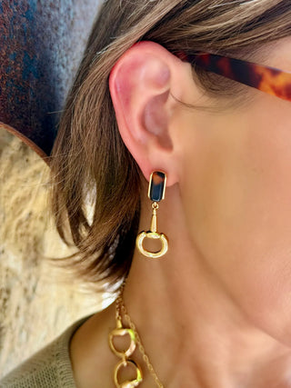 Buckley 2 Bit Drop Earrings in Tortoise