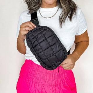 Extended Strap Puffer Crossbody Bag