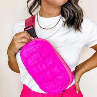 Extended Strap Puffer Crossbody Bag