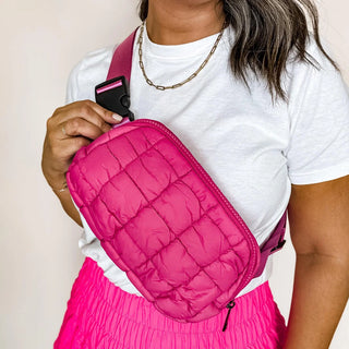 Extended Strap Puffer Crossbody Bag