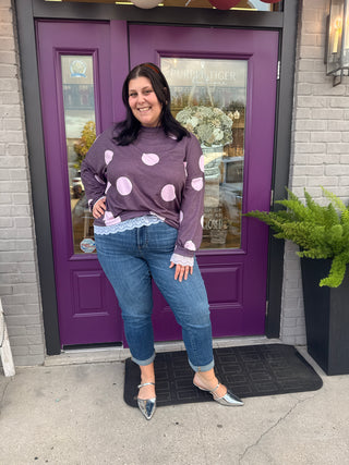 Lace & Dot Pullover